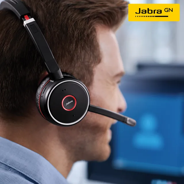 【Jabra】Evolve 75 SE耳罩式商務無線藍芽耳機麥克風(頭戴式立體聲主動降噪耳機麥克風)