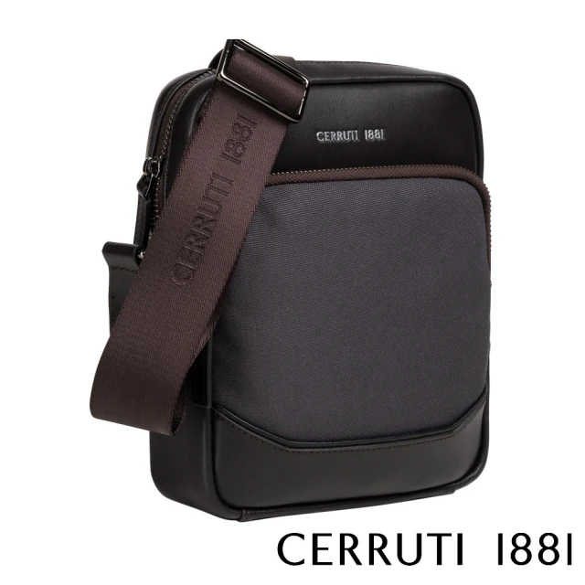 Cerruti 1881 義大利頂級小牛皮肩背包側背包(黑色