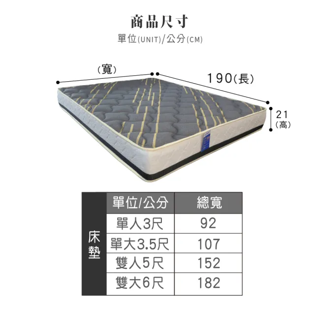 【ASSARI】負離子抗菌羊毛調溫硬式彈簧床墊(雙人5尺)