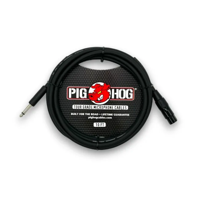 【PIG HOG】終身免費保固 10呎Hi-Z麥克風導線／PHM10Z(樂器導線 6.3導線 XLR導線 播客 MIC)