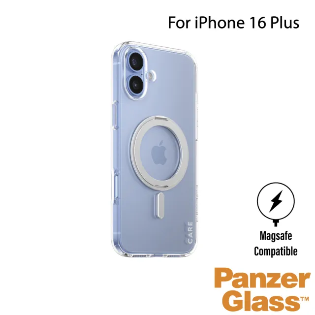 【PanzerGlass】iPhone 16 Plus 6.7吋 Feature 磁吸支架透明防摔殼(透銀)