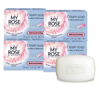 【保加利亞MY ROSE】經典玫瑰乳霜皂75gx4入組(總代理公司貨)