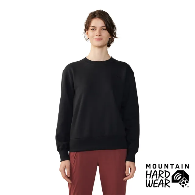【Mountain Hardwear】MHW Logo™ Pullover Crew 舒適輕盈純棉原領長袖 女款 黑色 #2004341