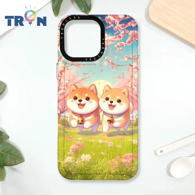 TRON iPhone 16/16 PLUS/16 PRO/16 Pro Max 櫻花柴犬系列 防摔太空殼 透黑款 軟硬殼 手機殼