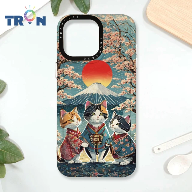 TRON iPhone 16/16 PLUS/16 PRO/16 Pro Max 日系富士山櫻花貓咪系列 防摔太空殼 透黑款 軟硬殼 手機殼