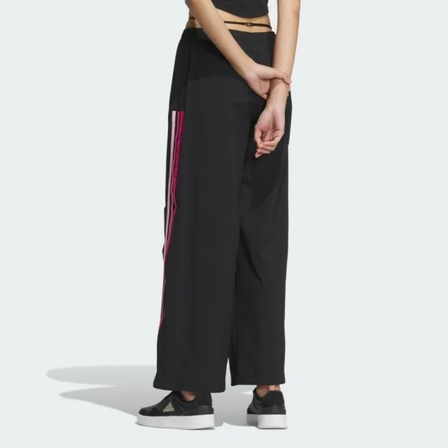 【adidas 愛迪達】STR WV PNT 女 長褲 運動 休閒 舞蹈 吸濕排汗 寬鬆 愛迪達 黑粉(JJ1569)