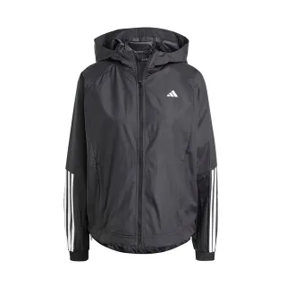 【adidas 愛迪達】HYGLM WINDB 女 連帽 外套 風衣 運動 訓練 慢跑 寬鬆 愛迪達 黑(IS8036)