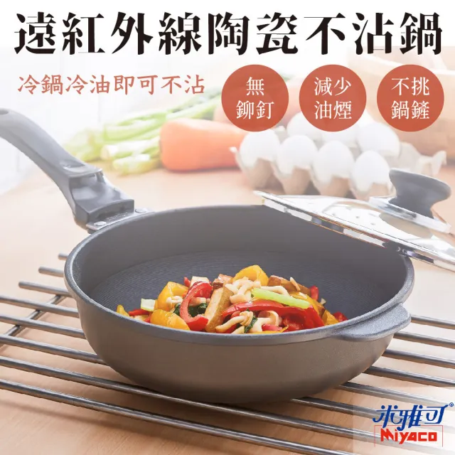 【米雅可】陶瓷不沾深型平底鍋 26cm 無蓋(台灣製造)