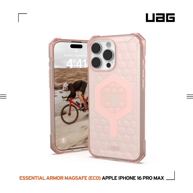 UAG iPhone 16 Pro Max 磁吸耐衝擊輕量保護殼-透粉(支援MagSafe無線充電)