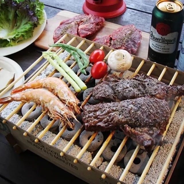【CASUSGRILL】丹麥凱仕一次性無火烤肉爐(露營首選/烤肉架/燒烤爐/木炭/環保/原廠公司貨/通過SGS認證/無毒)