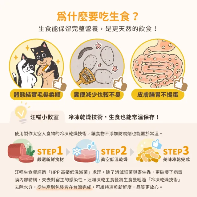 【汪喵星球】天然低敏凍乾主食餐500g - 安心雞(貓咪凍乾 常溫保存)