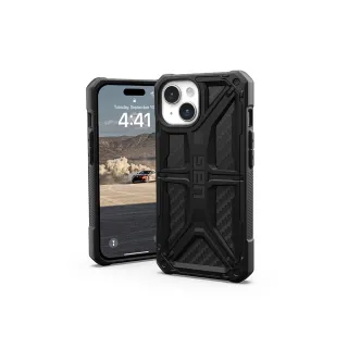 【UAG】iPhone 15 頂級版耐衝擊保護殼-碳黑(吊繩殼 支援無線充電 10年保固)