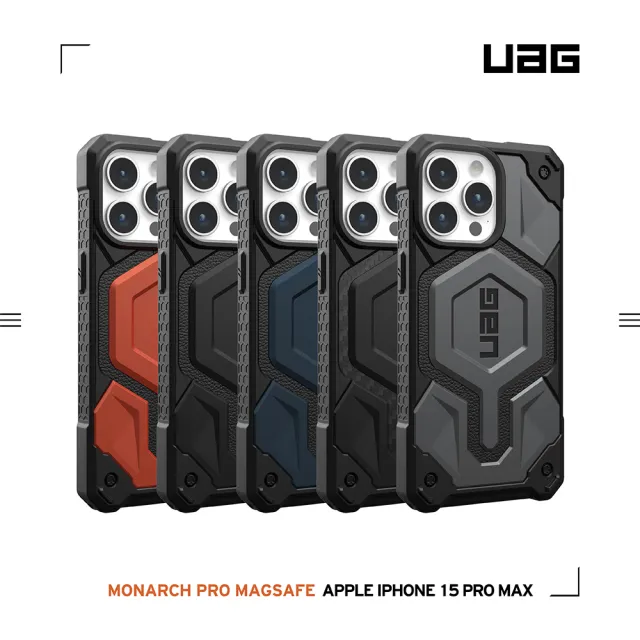 【UAG】iPhone 15 Pro Max 磁吸式頂級版耐衝擊保護殼-極黑(吊繩殼 支援MagSafe功能 10年保固)