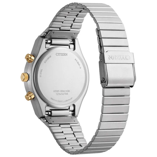 【CITIZEN 星辰】昭和金限定款 限量光動能三眼計時手錶 中性錶 38mm 母親節 禮物 男錶(AT2544-64E)