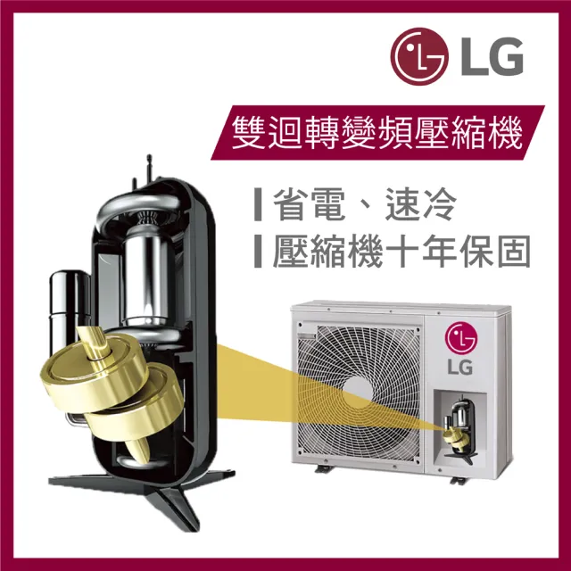 【LG 樂金】2-4坪◆旗艦WiFi雙迴轉變頻冷暖清淨空調(LSU22DHPM+LSN22DHPM)