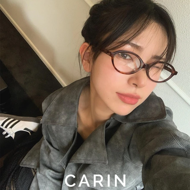 CARIN NewJeans配戴款 橢圓膠框光學眼鏡(琥珀棕#AINO C2)