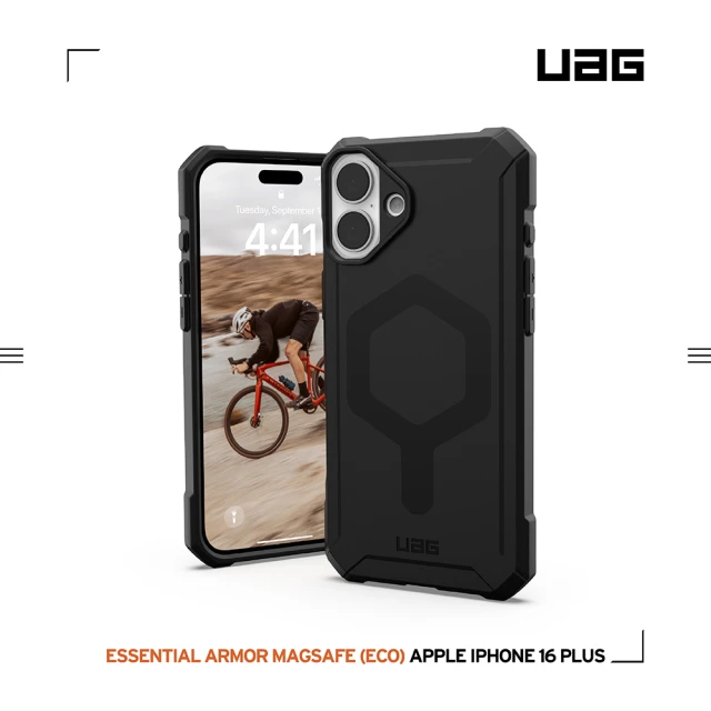 UAG iPhone 16 Plus 磁吸耐衝擊輕量保護殼-黑(支援MagSafe無線充電)