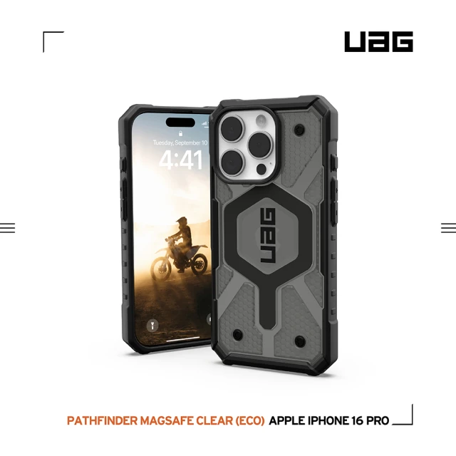 UAG iPhone 16 Pro 磁吸耐衝擊經典保護殼-透黑（黑圈）(支援MagSafe無線充電)