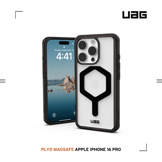 UAG iPhone 16 Pro 磁吸耐衝擊全透保護殼-全透黑（黑圈）(支援MagSafe無線充電)