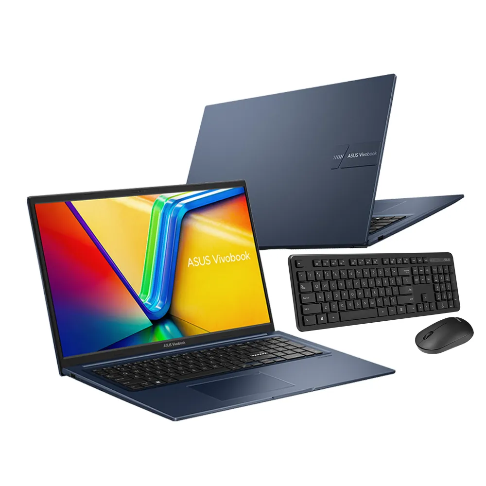 【ASUS】無線鍵鼠組★17.3吋i5效能筆電(i5-1335U/16G/512G SSD/W11/VivoBook X1704VA)