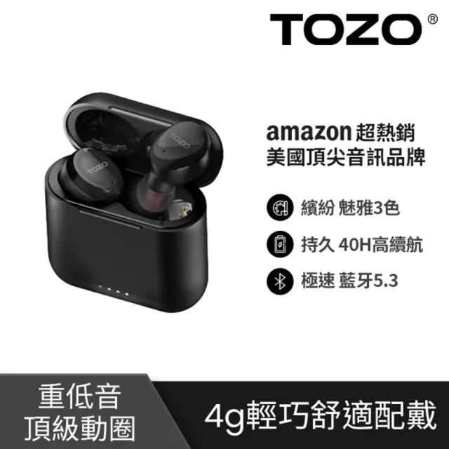 【TOZO】T6S降噪輕巧真無線入耳式藍牙耳機(藍芽5.3/藍芽耳機/專屬APP/無線充電/防水IPX8/原廠公司貨)