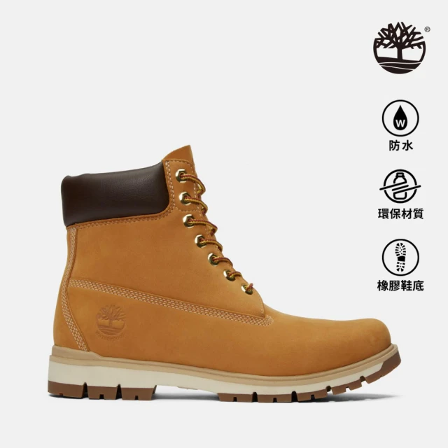 Timberland 男款黑色皮革防水休閒鞋(A69T9W0