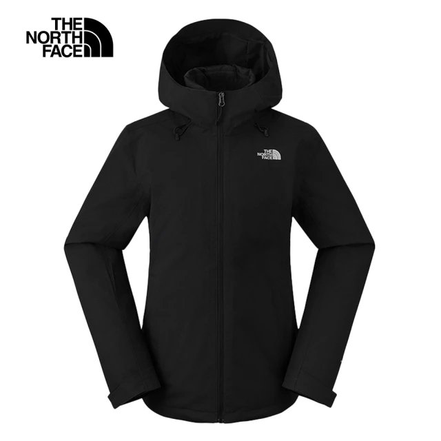 The North Face 北面女款黑色DryVent防水透氣連帽羽絨內裡三合一外套｜8DMSKX7(550蓬鬆度)