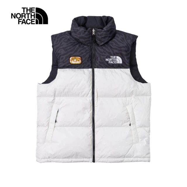 The North Face 經典1996-北面男款白色DWR防潑水可打包收納羽絨背心｜3JQQ5IX(700蓬鬆度)