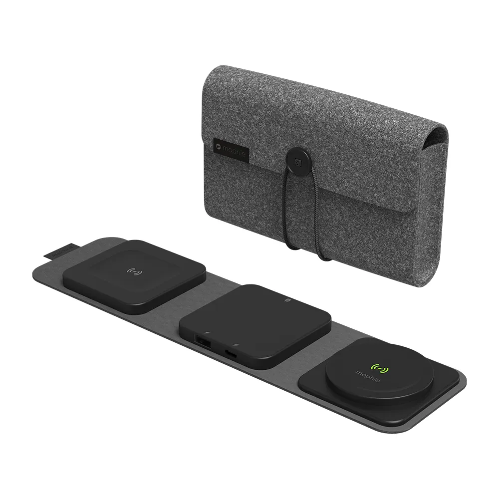 【mophie】Snap+15W 磁吸三合一旅行無線充電器附磁吸環(Apple官方唯一推薦合作品牌)