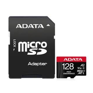 【ADATA 威剛】128G High Endurance microSDXC UHS-I U3/V30/A2 監控/攝影 高耐用記憶卡(耐用20000小時)