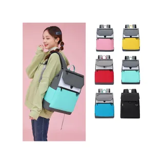 【SPRING】牛津布輕量大容量防潑水耐磨透氣15吋筆電防震後背包(防水包 男女通用後背包大學