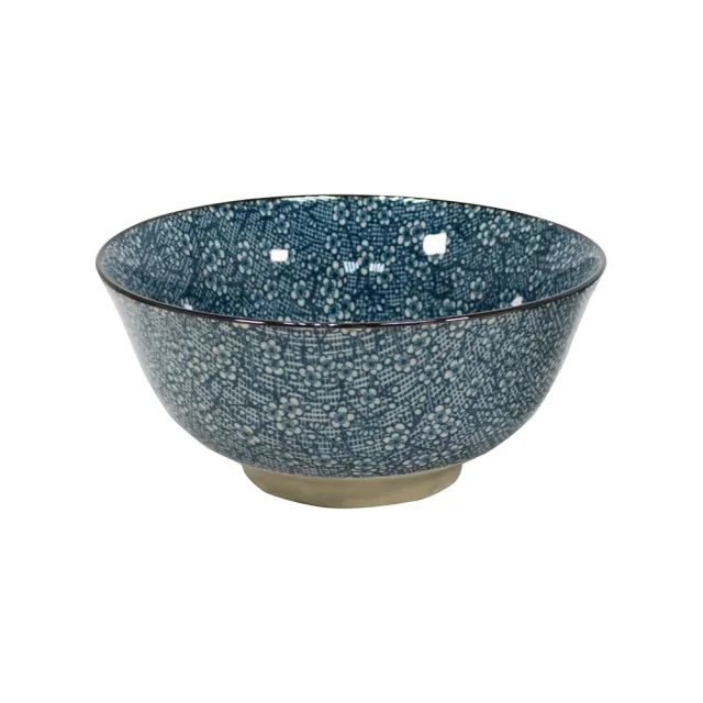 【YU Living 信歐傢居】日式藍色系印花湯碗二件組 約6吋(二件一組 /685ml/2款/櫻花/梅花)
