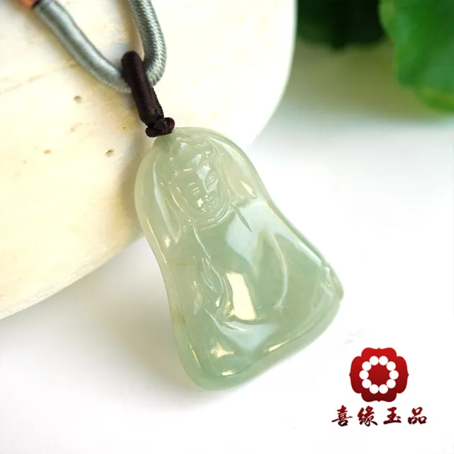 【喜緣玉品】觀音 天然翡翠A貨 白衣玉觀音玉墜(開運風水)