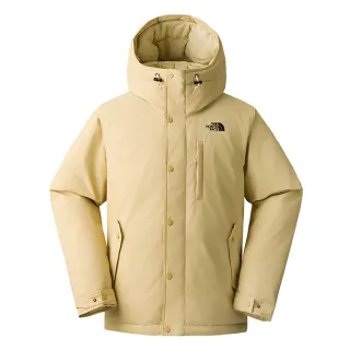 【The North Face 官方旗艦】北面男款卡其色DWR防潑水保暖連帽羽絨外套｜88R4AWA(550蓬鬆度)