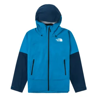 【The North Face 官方旗艦】北面男款藍色DWR防潑水可調節可打包連帽衝鋒衣｜8AMZ5GO(外套)