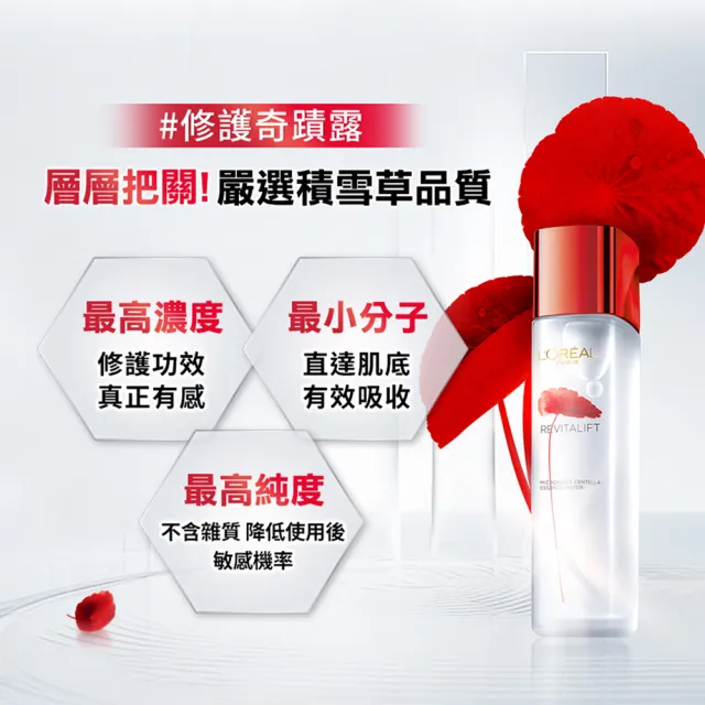 【LOREAL Paris 巴黎萊雅】活力緊緻 積雪草修護奇蹟露130ml