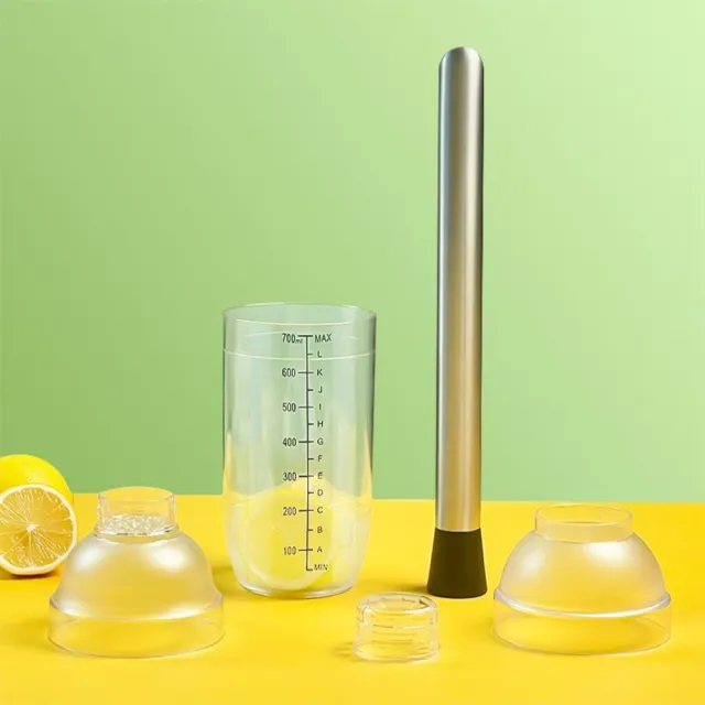 【晴安居】加厚型食品級DIY飲料雪克杯 不鏽鋼搗汁棒夏季手搖飲調制杯(700ml*1)