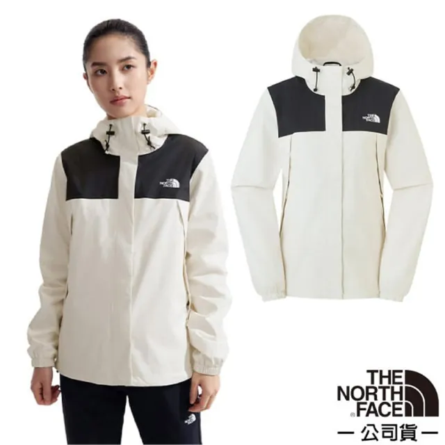 【The North Face】女 3效能 防水透氣防風耐磨連帽外套_亞洲版型/夾克.風雨衣(5K2X-ROU 沙丘白 N)