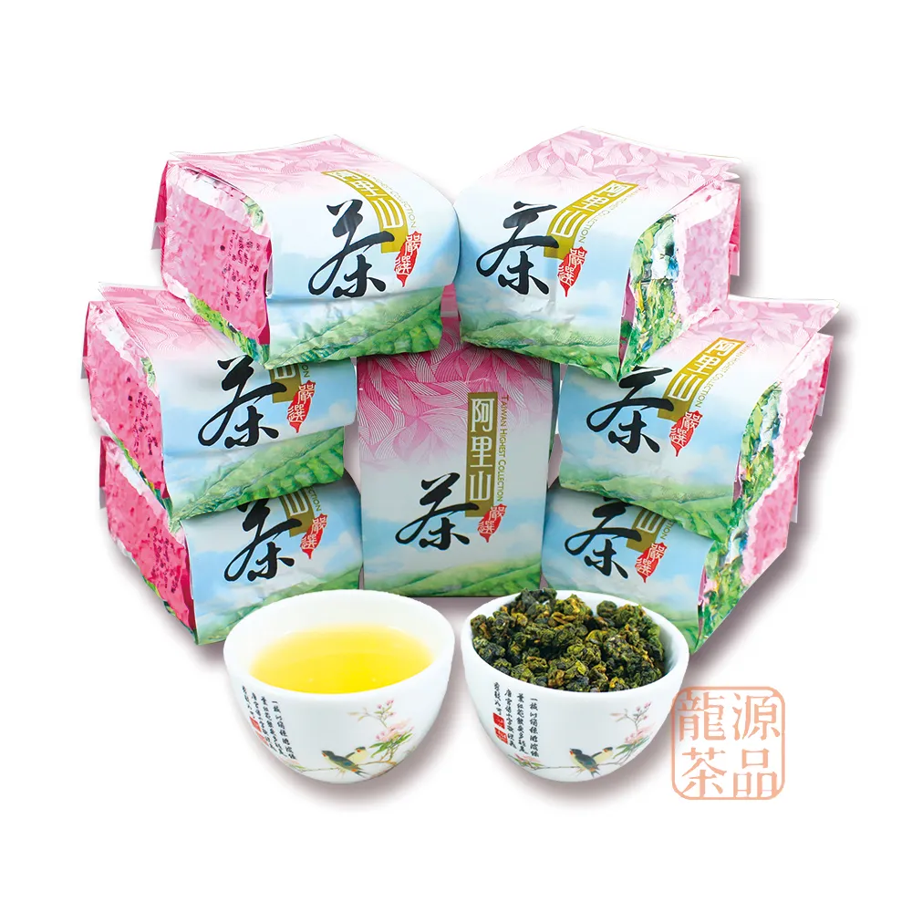 【龍源茶品】香萃阿里山手採烏龍高山烏龍茶葉150gx8包(共2斤;附提袋;生青茶;無焙火;輕發酵;春茶)