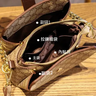 【KT DADA】雙11 水桶包 印花包包 鏈帶包 包包 手拎包 印花水桶包 皮革包包 通勤包包 寬背帶包 