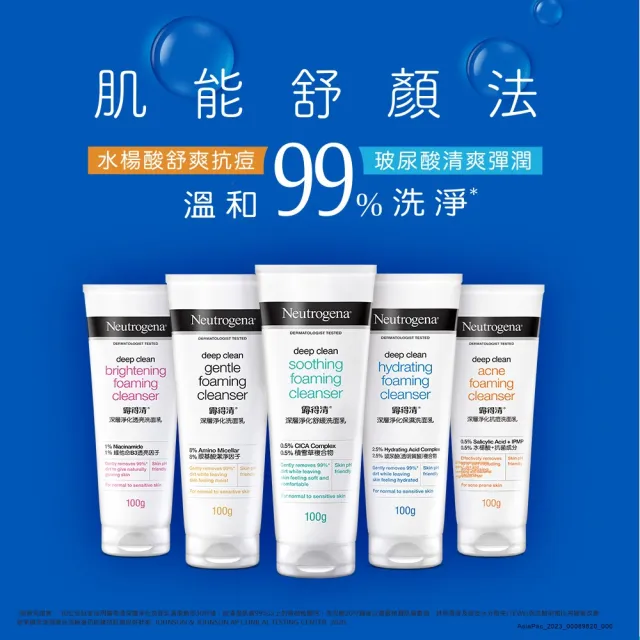 【Neutrogena 露得清】深層淨化洗面乳100g x3入(深層淨化/抗黑頭柔珠/保濕/男性/透亮/抗痘 8款任選)