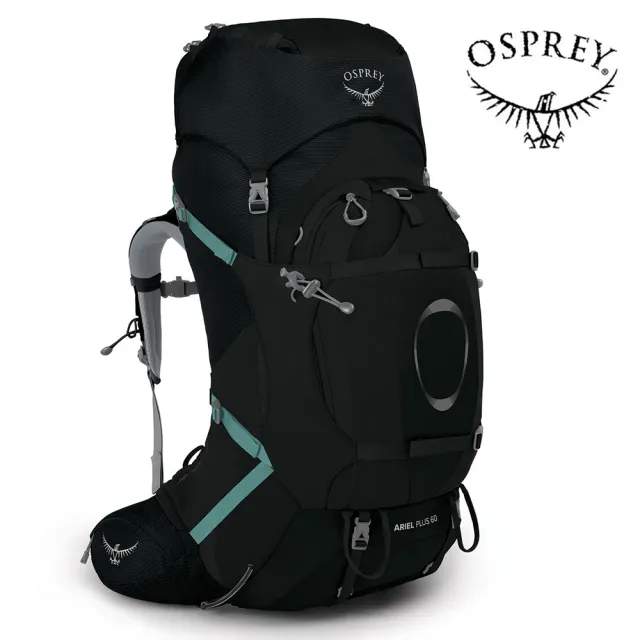 【Osprey】Ariel Plus 60 登山背包 女款 黑色(健行背包 徙步旅行 登山後背包)