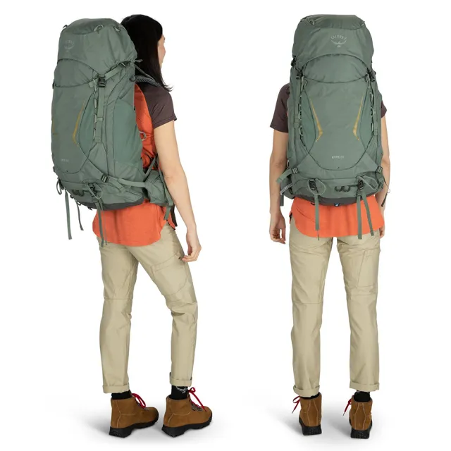 【Osprey】Kyte 48 輕量登山背包 附背包防水包 套 女款 黑色(健行背包 徙步旅行 登山後背包)