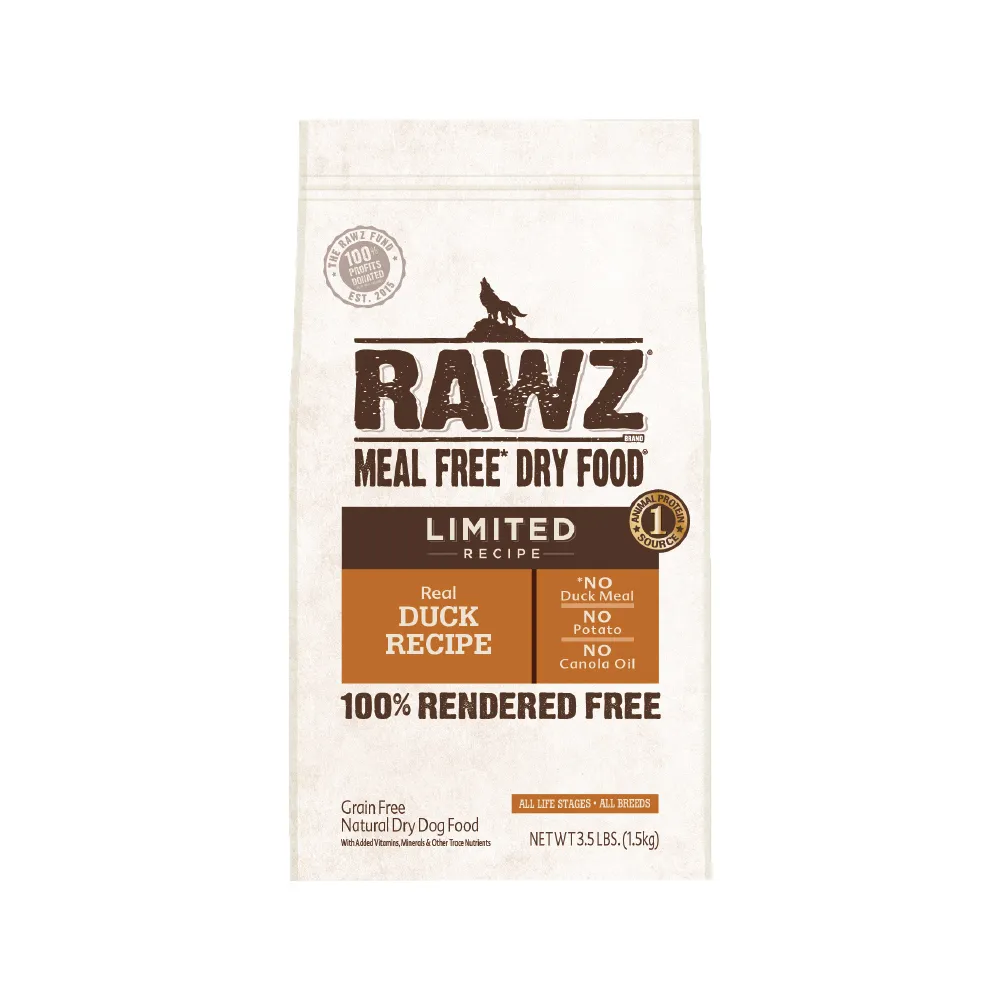 【RAWZ 納茲】單一全鮮肉無榖自然狗糧 限制級鴨肉3.5磅+寵物沐浴乳15mlx2(狗糧/全齡狗/無榖糧)