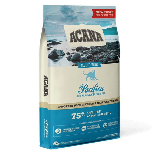 ACANA 愛肯拿愛肯拿 海洋盛宴貓無穀配方-多種魚+玫瑰果全齡貓 4.5KG(效期到2025.3.24)