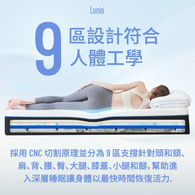 【Lunio】Gen4石墨烯單人3.5尺乳膠床墊(7層機能設計 全新升級 加倍好睡)