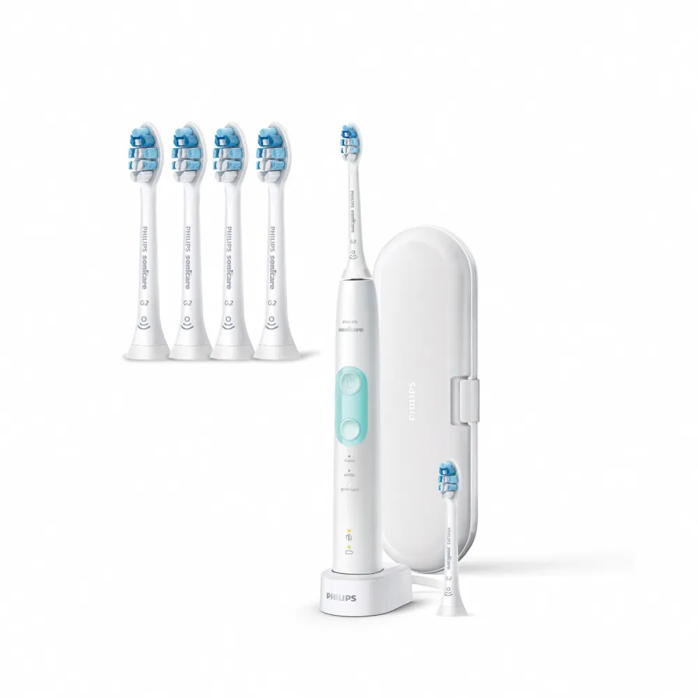 【Philips 飛利浦】Sonicare 智能護齦音波震動牙刷/電動牙刷 HX6857/20(晶綠白)內附兩支刷頭