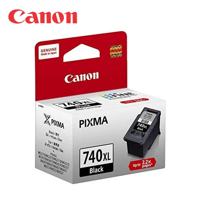 Canon PG-740XL 原廠高容量黑色墨水匣(適用機型：MG3670/MG3170/MG4170/MG2270/MG3270)