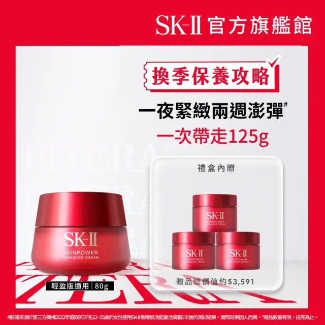 【SK-II】官方直營 致臻肌活能量活膚霜80g送45g(禮盒組/經典or輕盈任選/乳霜)