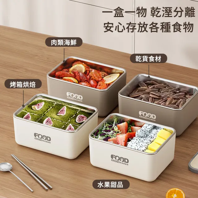 【MUAN】316不鏽鋼加熱飯盒2入組 密封防漏小方盒 保溫便當盒 保鮮盒(附贈保鮮袋)